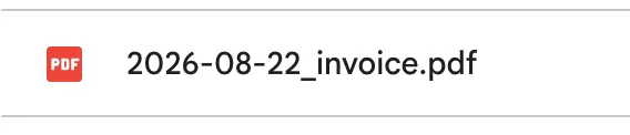 Google Drive file named 2026-08-22_invoice.pdf created by n8n