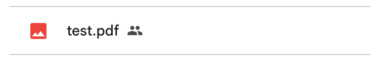 Google Drive showing test.pdf after the specified-sender PDF filter passed